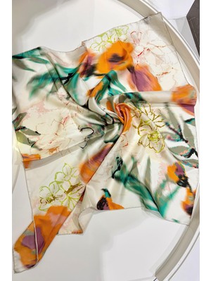 İTHAL Lunira Silk Twil Ipek Eşarp Flora