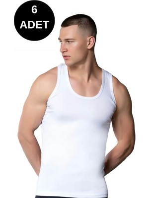 Gümüş 3001 Erkek Klasik Penye Atlet 6'lı Paket-Beyaz