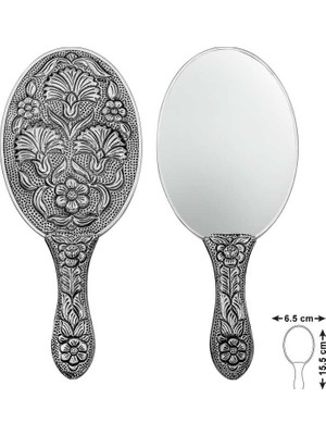 Pazarcan Gümüş Karanfi Motifli El Aynası