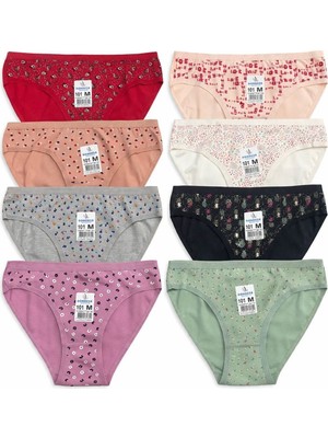 6'lı Desenli Kadın Külot-Karışık Desen-Dondeza