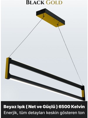 Enzo Light Orion Gold  Lineer LED Sarkıt Avize – Kumandalı Dim Edilebilir – Yukarı & Aşağı Işık
