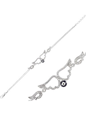 Pazarcan Gümüş Melek Kanadı Bayan Bileklik