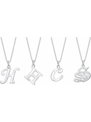 kuyumcudan Tek Harf 925 Ayar Gümüş Kolye