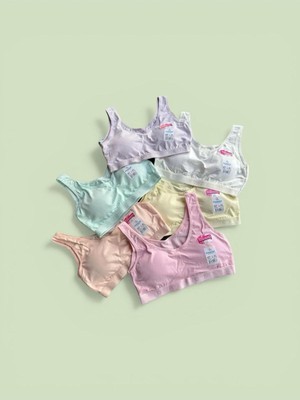 Dondeza 12'li Kız Çocuk Geniş Askılı Pedli Alıştırma-Yarım Atlet-Karışık Renk