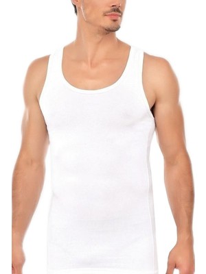 Sedef Erkek 2 Li Beyaz Penye Atlet MRT1001B2