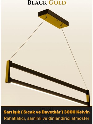 Enzo Light Orion Gold 6500K Lineer LED Sarkıt Avize – Kumandalı Dim Edilebilir – Yukarı & Aşağı Işık