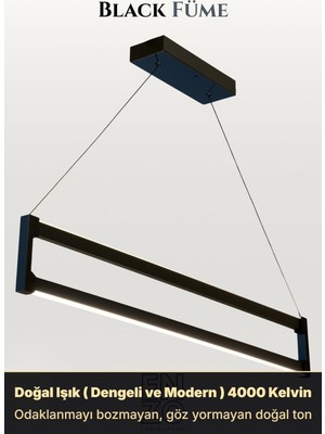 Enzo Light Orion Füme 3000K Lineer LED Sarkıt Avize – Kumandalı Dim Edilebilir – Yukarı & Aşağı Işık