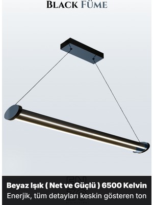 Enzo Light Mira Füme 3000K Lineer LED Sarkıt Avize – Kumandalı Dim Edilebilir – Aşağı Işık