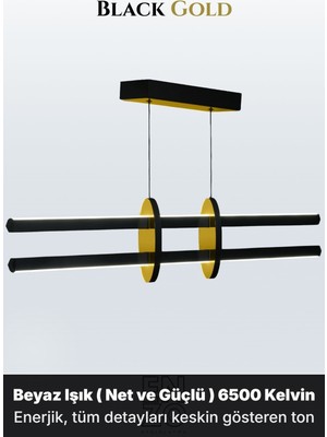 Enzo Light Halo Gold 4000K Lineer LED Sarkıt Avize – Kumandalı Dim Edilebilir – Yukarı & Aşağı Işık