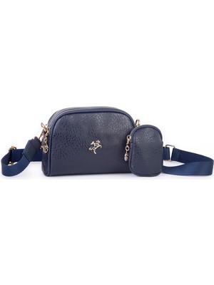 Nas Bag Kadın Mini Cüzdanlı Omuz ve Çapraz Çanta Lacivert Victoria