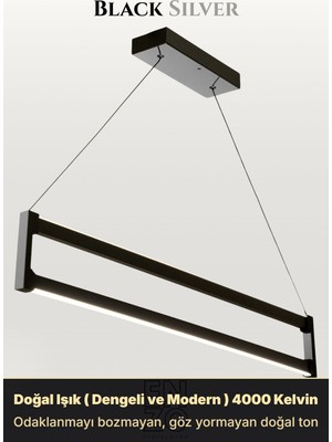 Enzo Light Orion Silver  Lineer LED Sarkıt Avize – Kumandalı Dim Edilebilir – Yukarı & Aşağı Işık