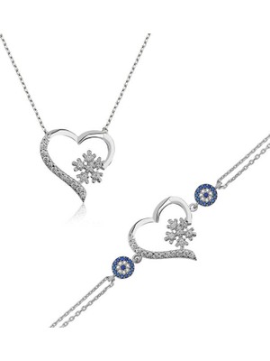 Pazarcan Gümüş Kar Tanesi Bayan Set