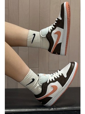 Nike Air Jordan 1 Low Womens Sneaker Hakiki Deri Kadın Günlük Spor Ayakkabı Beyaz Pembe