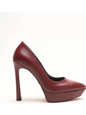 Ayakkabı Ateşi Kadın Özel Tasarım Platform Ayakkabı Siena Bordo Cilt