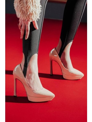 Ayakkabı Ateşi Kadın Özel Tasarım Platform Ayakkabı Siena  Nude Rugan