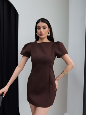 Esra Helvacı Karpuz Kol Mini Elbise