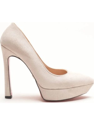 Ayakkabı Ateşi Kadın Özel Tasarım Platform Ayakkabı Siena Bej Dana Süet