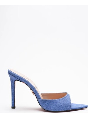 Ayakkabı Ateşi Kadın Sivri Burun Ince Topuklu Terlik Sona Kot