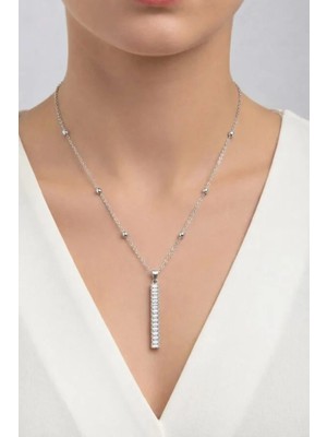 Gümüş Renk Baget Model Top Zincir Çelik Kolye