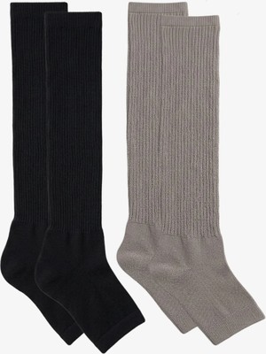 Cotenconcept 2 Çift Parmaksız Tabanlı Ince Fitilli Diz Üstü Pamuk Karışımlı Tozluk