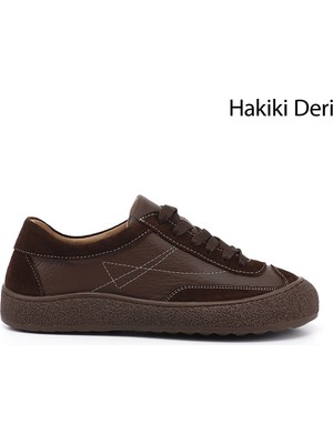 Gönderi(r) Kadın Kahverengi  Bağcıklı Hakiki Deri Sneaker