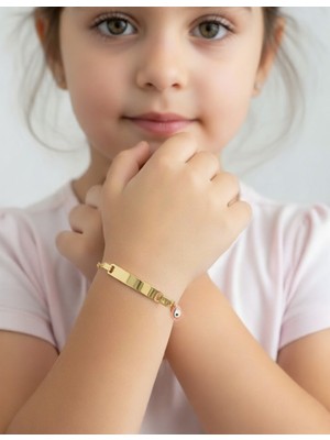 İryum Mineli Göz Çocuk Künye Bileklik