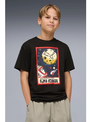 Puma Graphic Tee Çocuk Tişört Siyah – Pamuklu Günlük Spor Tişört