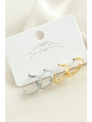 İlk El Grup Ieg™ 4 Adet Düz Halka Küpe 1,5 cm