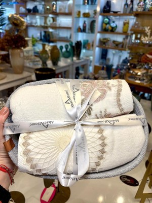 Çırpan Ev Gri Sepetli 2'li Havlu Seti 50X85CM