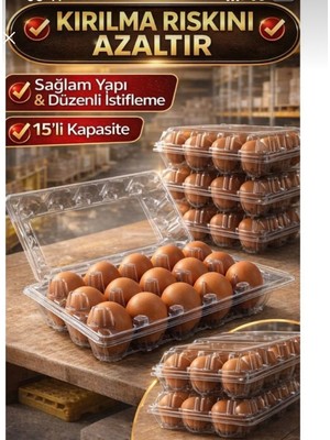 Kalite Meraklıları (100 Adet) 15’li Plastik Yumurta Viyolü – Sağlam & Uzun Ömürlü-