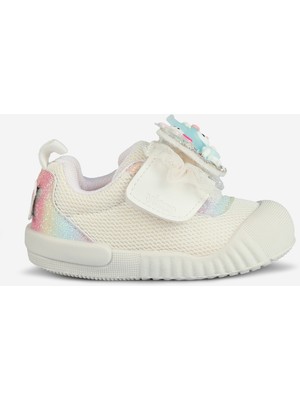 Vicco Sepira Çocuk İlk Adım Rahat Hafif Sneaker Ayakkabı Düz Taban Renk Beyaz