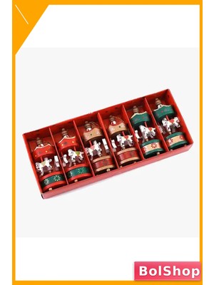 BolShop 6'lı Ahşap Atlı Karınca Yılbaşı Süsü Seti