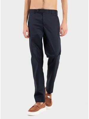 Boss Erkek Normal Bel Yandan Düğme Kapama Uzun Regular Fit Lacivert Pantolon 50561575-404