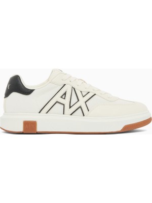 Armani Exchange Erkek Düşük Bilekli Logo Işlemeli Nefes Alabilen Tasarımlı Beyaz Sneaker XM002687 AF22775-M0240