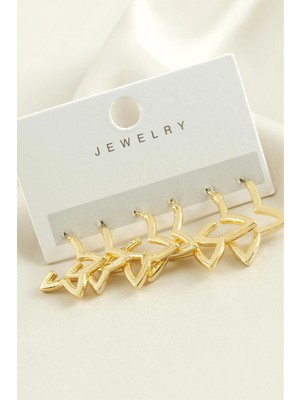 İsmiyle Al 6 Adet Yıldız Metal Küpe