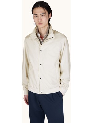 Paul & Shark Erkek Normal Kesim Su Geçirmez ve Rüzgar Dirençli Dik Yaka Uzun Kollu Ekru Ceket 26412135-782