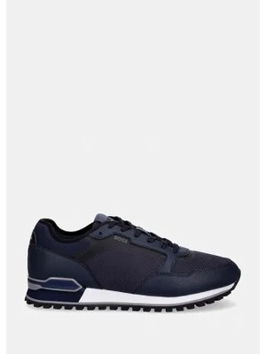 Boss Erkek Deri Rahat Yumuşak Taban Yuvarlak Burun Fileli Lacivert Sneaker 50563822-401