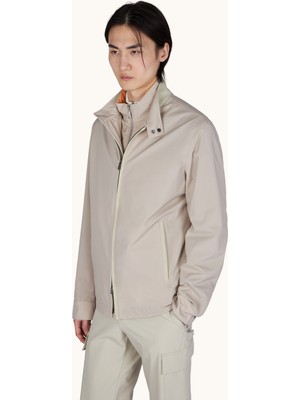 Paul & Shark Erkek Normal Kesim Su Geçirmez ve Rüzgar Dirençli Dik Yaka Uzun Kollu Bej Ceket 26412114-029