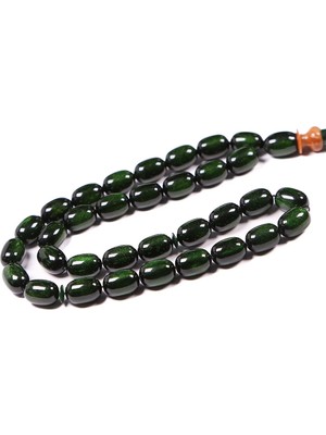 Tesbihkenti Emine Reşvani Kuka Kombinli Sedefli Yeşil Sıkma Kehribar Tesbih