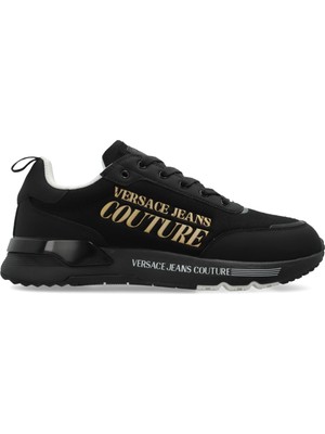 Versace Erkek Nefes Alabilen Astarlı Rahat Tabanlı Logo Desenli Siyah Sneaker 80YA3SA5 ZSE13-899