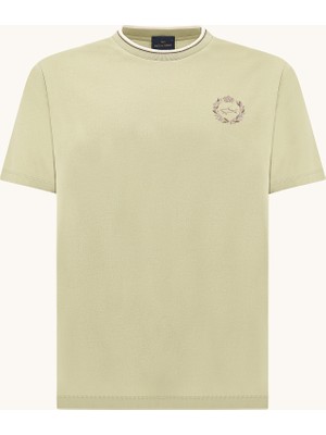 Paul & Shark Erkek Kısa Kol Bisiklet Yaka Rahat Kesim Yeşil T-Shirt 26411064-722