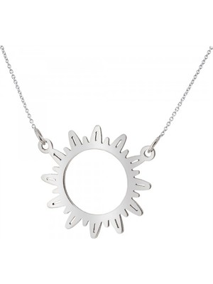 kuyumcudan Güneş Motifli Gümüş Kolye - V057