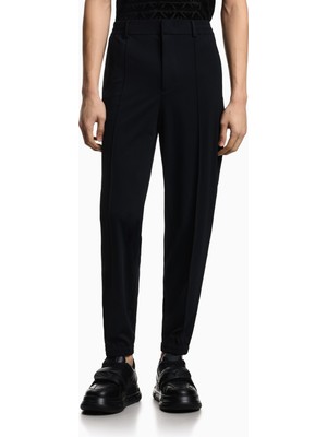Emporio Armani Erkek Normal Bel Dar Paça Düğme Kapama Düz Slim Fit Lacivert Pantolon EM004906 AF23435-UB118