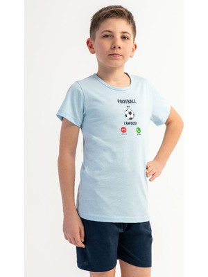 Vienetta Pamuklu Erkek Çocuk Kısa Kol Şortlu Pijama Takım(9/10-15/16), 601105
