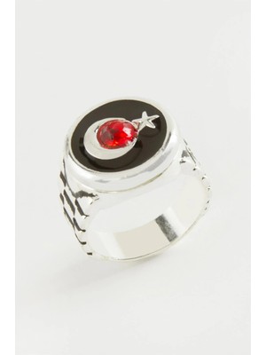 İsmiyle Al Ay Yıldız Metal Erkek Yüzük