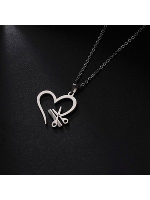 kuyumcudan Kalp Içinde Makas Gümüş - V077