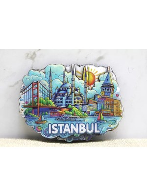 Fta Ticaret Ahşap Istanbul Temalı Magnet - Model 11
