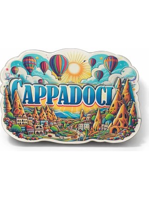 Zenvia Kapadokya Temalı Ahşap Buzdolabı Magneti Model 1