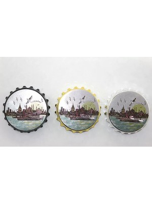 Fta Ticaret Istanbul Temalı Gazoz Kapağı Magnet - Model 1