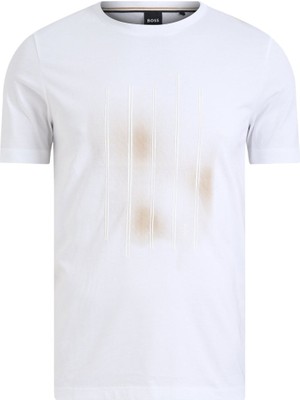 Boss Erkek Desenli Bisiklet Yaka Kısa Kol 101 T-Shirt 50559754-101